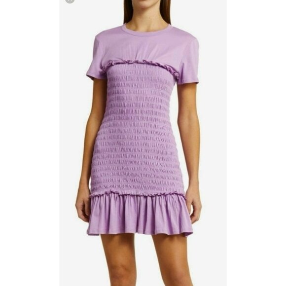 Veronica Beard Smocked Purple Tomlin Mini Dress NEW Size XS - Picture 1 of 6